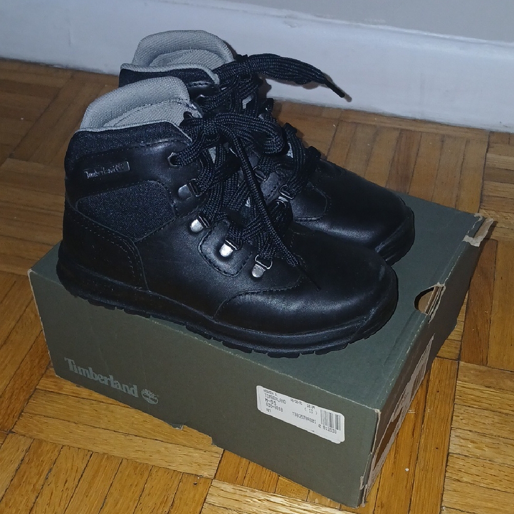 Timberland Kids Black and Gray Boots